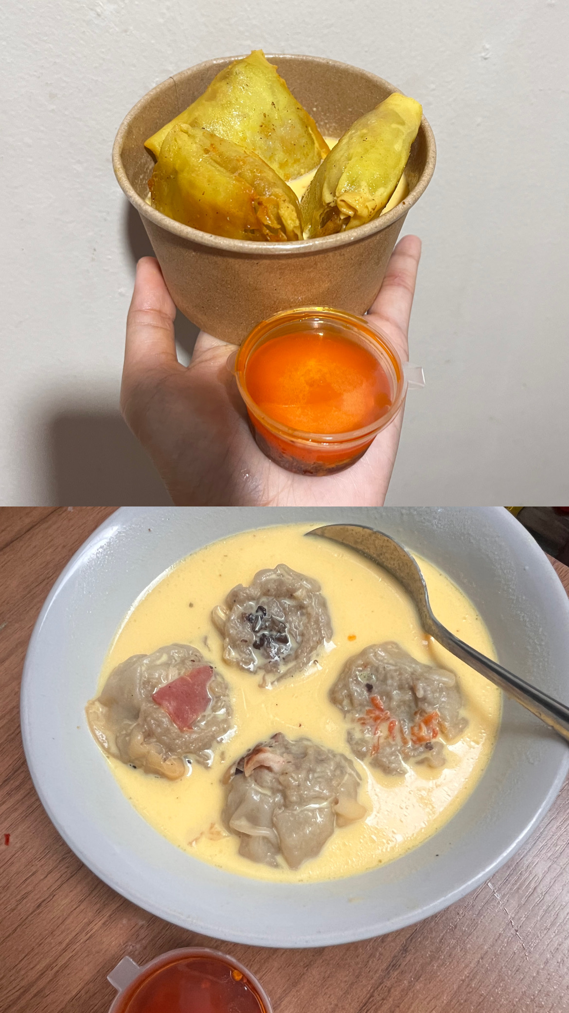 Dimsum kuah keju + chili oil